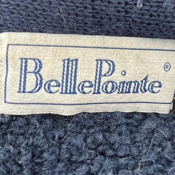 Belle‎ Point Snowman Chunky Knit Cardigan Sweater Granny Core 90's Vtg Sz Large - Picture 6 of 12